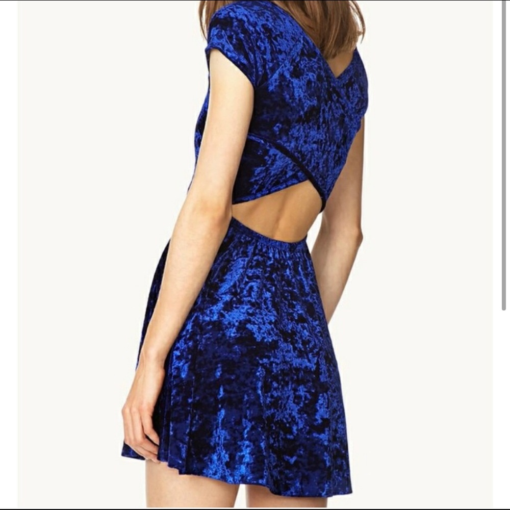 XXI Blue Velvet Dress - Picture 2 of 7